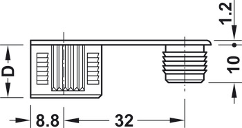 kopplingsskruv, Häfele Rafix S 20, Med gänga M4