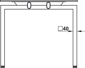 Sidodel, för Idea H, kvadratiska bordsben