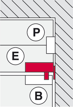överljusbeslag, E, med fäste för väggmontering, Startec