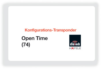 Konfigurations-nyckelkort, Häfele Dialock Open Time 74