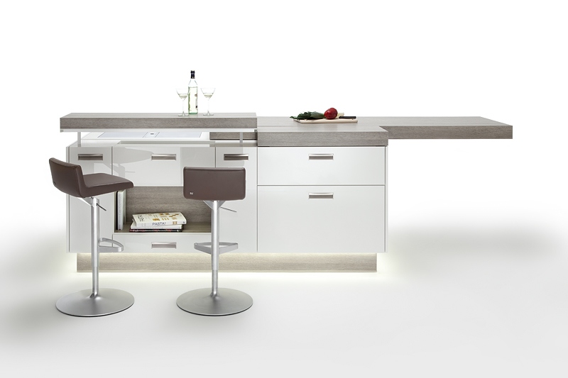 Working with millimetre precision to create the finished kitchen island.