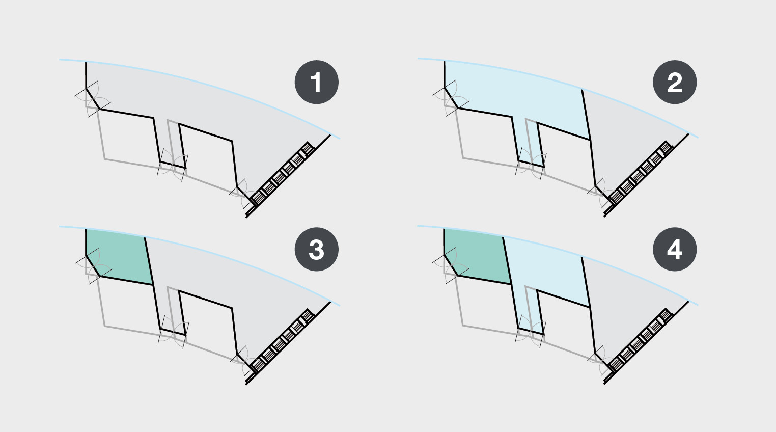 Different room partitioning variants