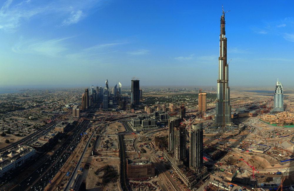 Construction phase Burj Khalifa, UAE-Dubai
