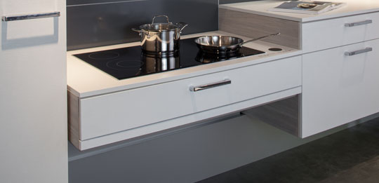 Easy on the back: the hob has a height adjusting facility