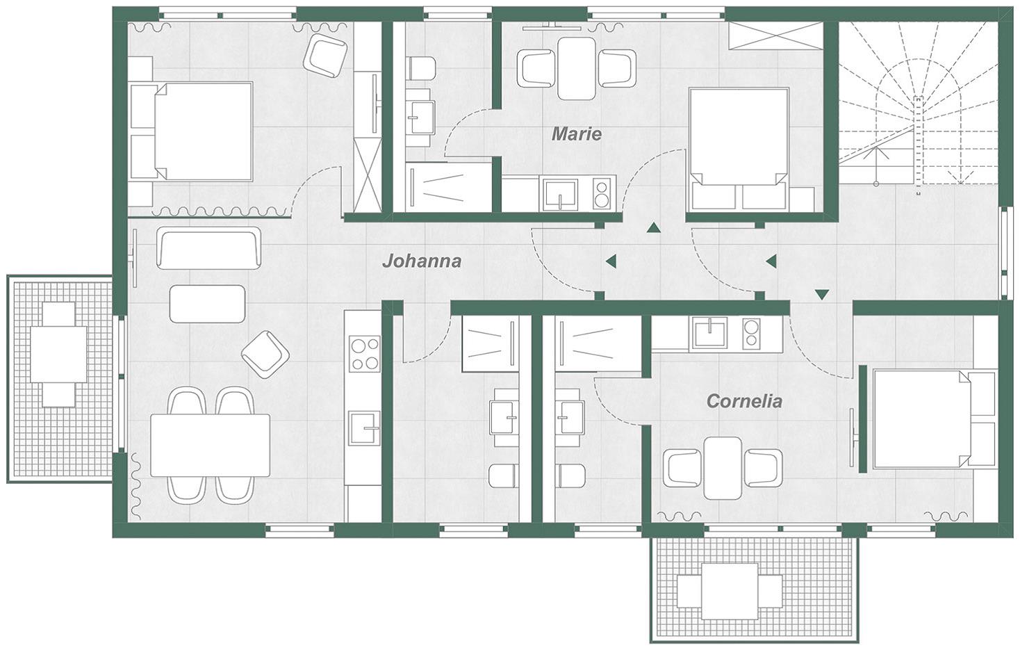 The one- and two-room apartments