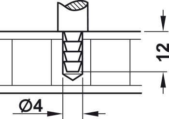 Relinghalter, Tablarreling-System, für 2 Relingstangen 6 mm, Mittelstütze
