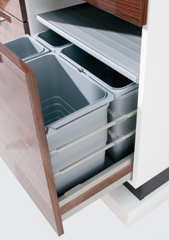 Two and three compartment waste bin, For Blum Tandembox XL, 2 x 25 litres / 2 x 35 litres / 3 x 25 litres / 3 x 35 litres