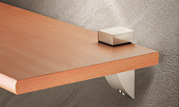 Shelf support with clamp, Design, for wood and glass
