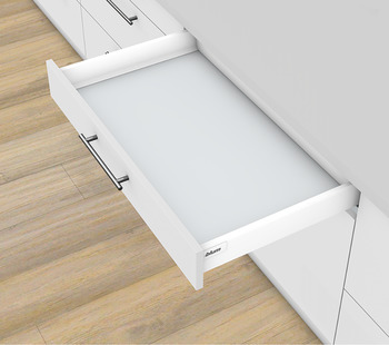Drawer side runner system, Blum Tandembox antaro, with Blumotion cabinet rail, system height M, drawer side height 83 mm