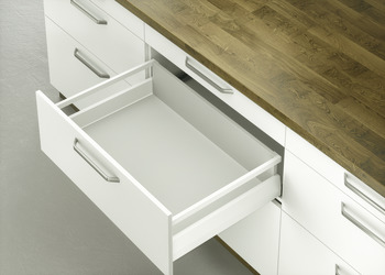 Pull-out set, Häfele Matrix Box P70, with rectangular side railing, drawer side height 92 mm, load bearing capacity 70 kg