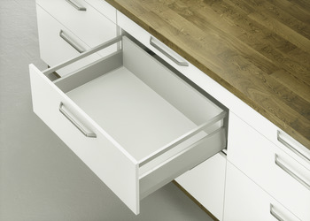 Pull-out set, Häfele Matrix Box P35, with rectangular side railing, drawer side height 115 mm, load bearing capacity 35 kg