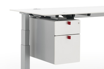 Pedestal, with system drawer and suspension file drawer, large