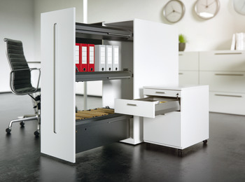 Equipment set, With 2 system drawers and 1 suspension file drawer