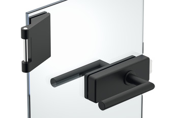 Glass door set, GHR 503, Startec, with 3-piece hinges and pair of lever handles