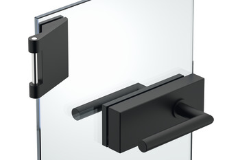 Glass door set, GHR 403, Startec, with 3-piece hinges and pair of lever handles