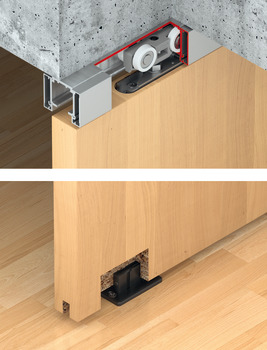 Sliding door fitting, Slido D-Line11 50C to 120C, set without running track