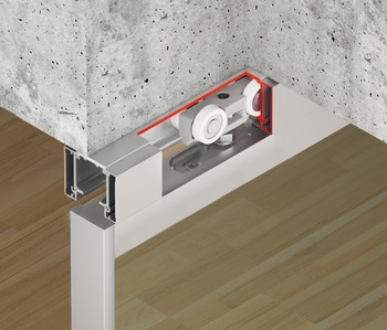 Sliding door fitting, Slido D-Line11 50C to 120C, set without running track
