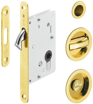 Mortice lock, for sliding doors, with compass bolt, Startec, bathroom/WC