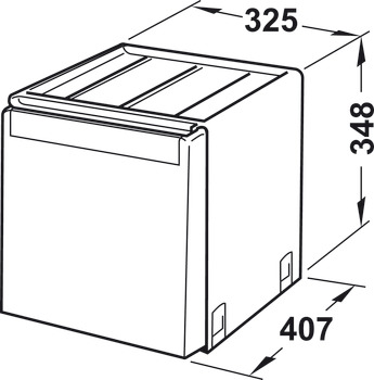 Two compartment waste bin, 2 x 14 litres, Franke Cube 40