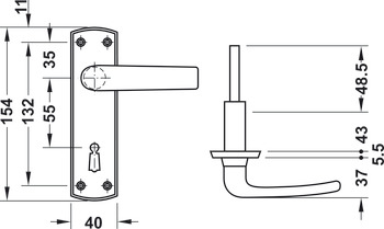 Rim lock, for hinged doors, cipher bit