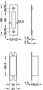 Mortice deadlock, For hinged doors, Startec, grade 3, profile cylinder