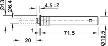 Push catch, for mounting in drilled hole