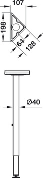 Single leg with mounting plate, for Idea C, desking system