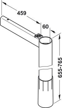 Table leg, with mounting bracket, for Idea 400