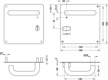 Door handle set, stainless steel, Startec, PDH4102, rose