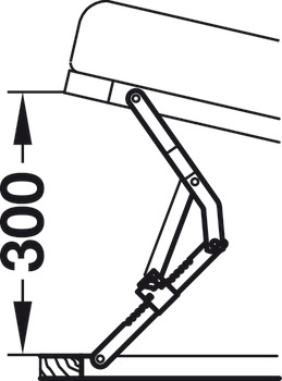 Scissor jack, in 18 stages, raising height up to 300 mm
