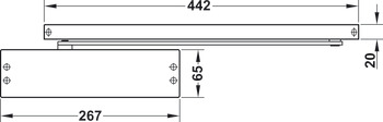Overhead door closer, TS 91 Contur design, with guide rail, EN 3, Dorma