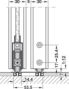 Centre guide, For complete slope