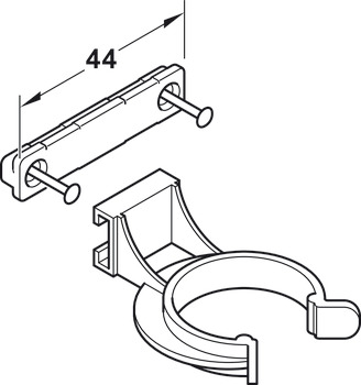 Plinth panel clip, for Häfele AXILO® 78 plinth system