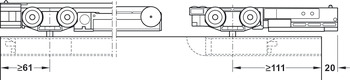 Sliding door fitting, Slido D-Line11 80I, set with running track