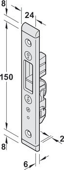 Locking plate with bolt switching contact (RSK), with bolt switching contact (RSK)