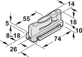 Bottom guide, Adjustable, with zero clearance, for screw fixing