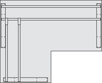 Idea A complete set, 90° corner, depth 800/800 mm, desking system