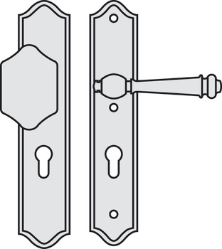 Security door handles, Scheitter, steel/brass, Si-K231/12/184