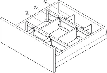 Crossways divider, For Häfele Matrix Box P compartment system