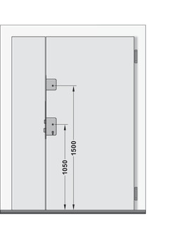 Multiple locking device, Stainless steel/steel, BKS, with higher positioned escape door function