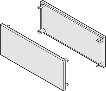 End cap set, for double running track 81 x 33 mm (W x H) and clip-on panel on both sides, height 38 mm