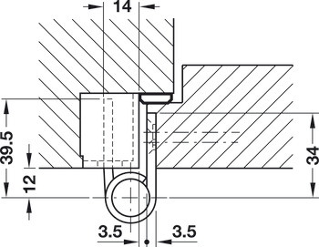 Architectural door hinge, Simonswerk VX 7728/100, for rebated architectural doors up to 100 kg