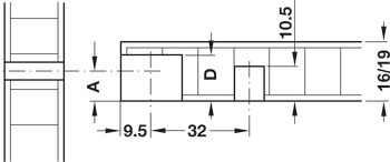 Connector housing, Rafix 20 system, with dowel, zinc alloy