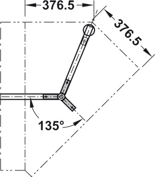 Corner joint, rigid, 45°, for Idea 400 desking systems