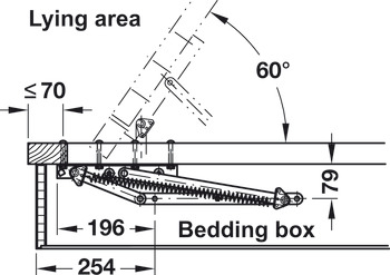 Spring loaded fitting, Swing, for side opening