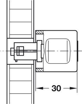 Fixed knob, Häfele Symo, length 33 mm, for bespoke production