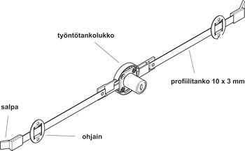 Extending rod lock, Häfele Symo, travel 16 mm