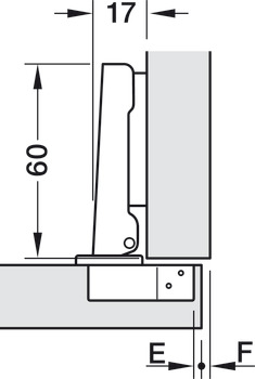 Concealed hinge, Häfele Metalla 310 A 110°, full overlay mounting