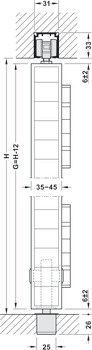 Folding Door Fitting, Häfele Slido D-Fold21 50A / 50B, set