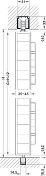 Folding Door Fitting, Häfele Slido D-Fold21 50A / 50B, set